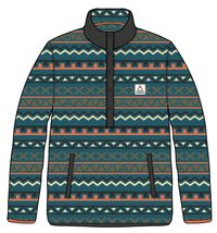 Adrift Recycled Polar Fleece - Retro Geo Mediterranean