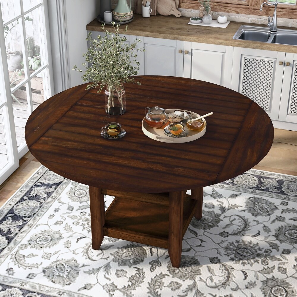 Furniture of America Fete Cherry 65 inch Expandable Counter Height Table