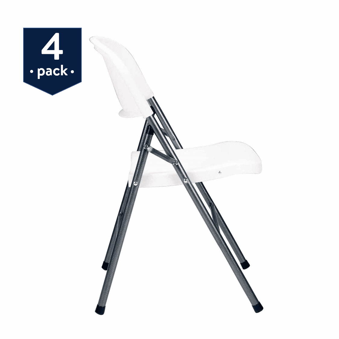 Mainstays Premium Resin Folding Chair, 4-Pack, White