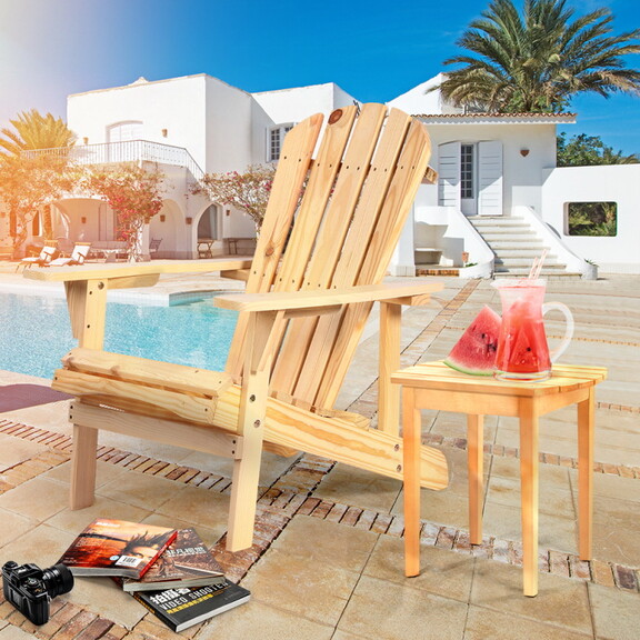 Adirondack Chair Solid Wood Outdoor Patio Furnitur...