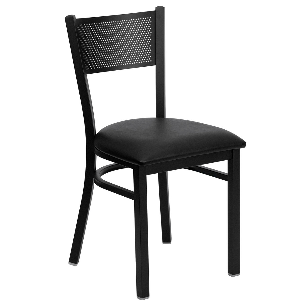 Grid Back Metal Restaurant Chair   17.25\