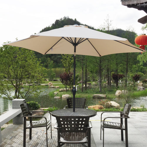 9ft Patio Umbrella Outdoor Portable Table Market Umbrella with Push Button Tilt/Crank Waterproof UV-proof