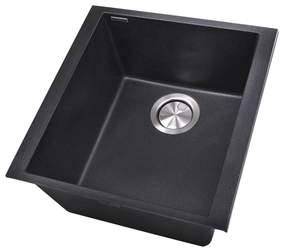 Nantucket Sinks 17 quotSingle Bowl Undermount Granite Composite Bar Prep Sink   Contemporary   Bar Sinks   by DirectSinks  Houzz