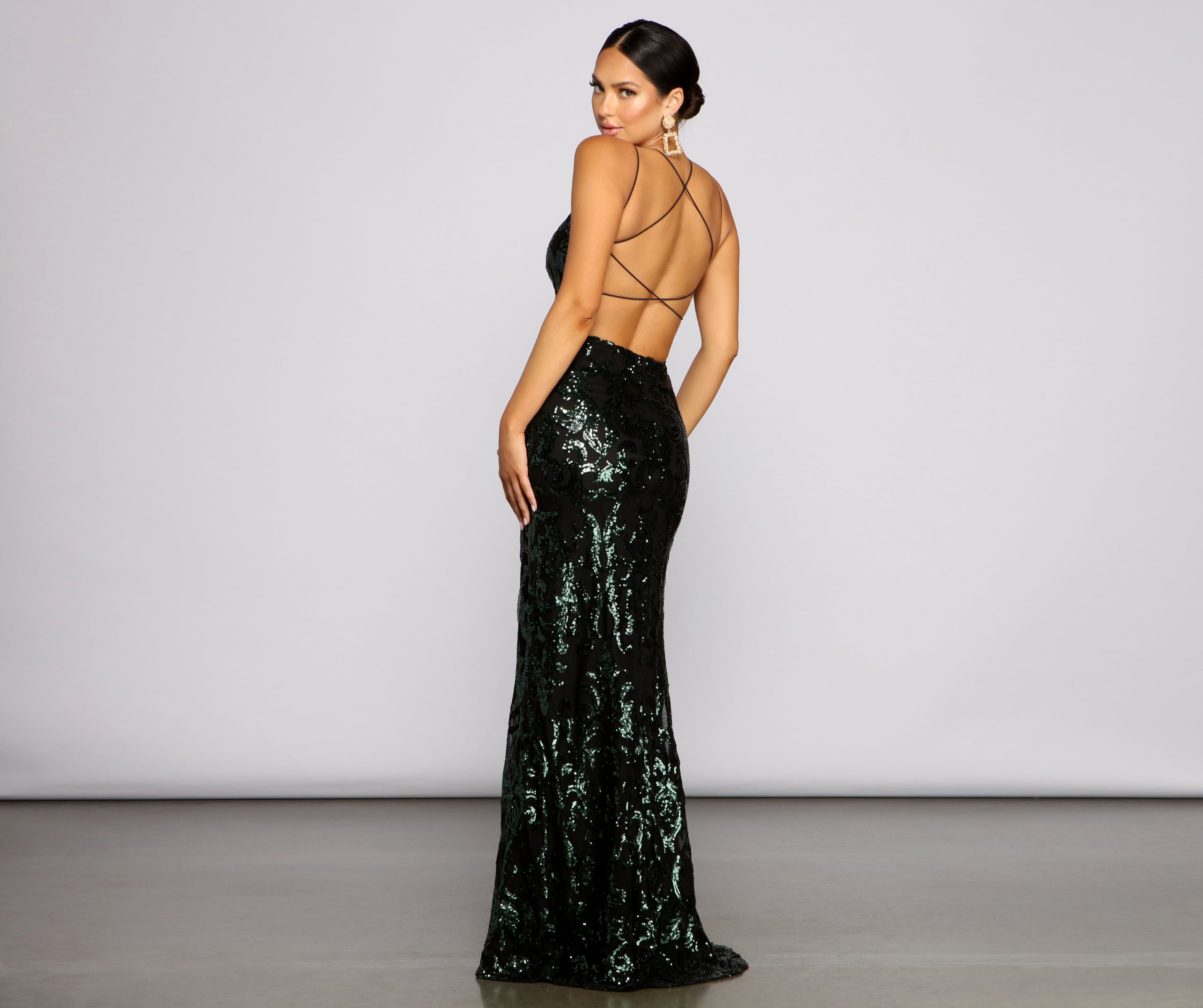 Lila Formal Open-Back Sequin Mermaid Dress