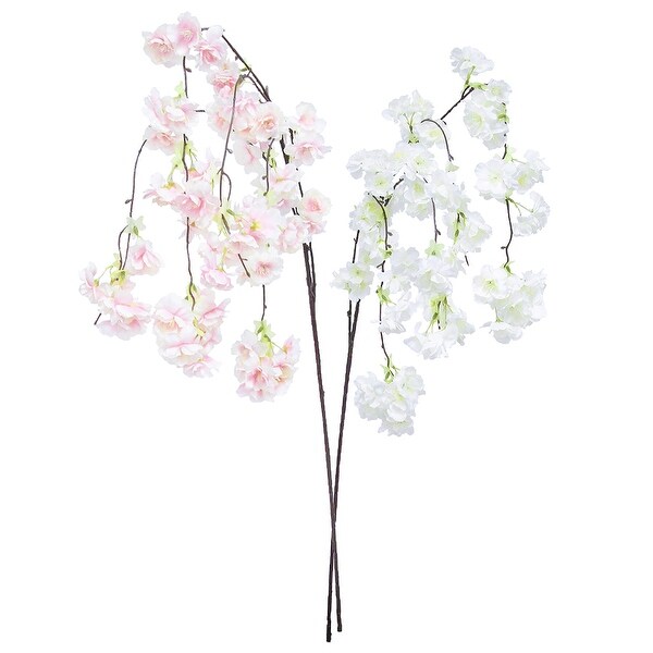 Set of 3 Artificial Hanging Japanese Cherry Blossom Flower Stem Spray 51in