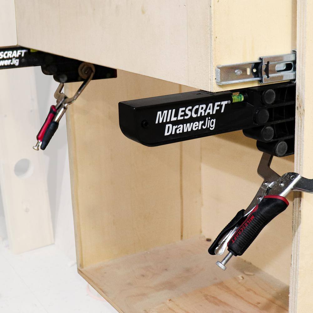 Milescraft Drawer Jig - Reversible Drawer Slide Jig for Drawer Installation with Easy-Align Tabs Fences and Level 1341