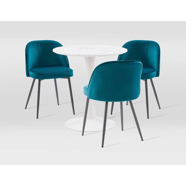 Ivo Pedestal Bistro Dining Set With Chairs Corliving