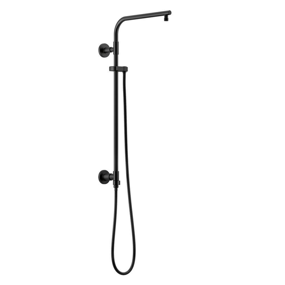 Delta Emerge Round Contemporary 26 in. Column Shower Bar in Matte Black 58820-BL