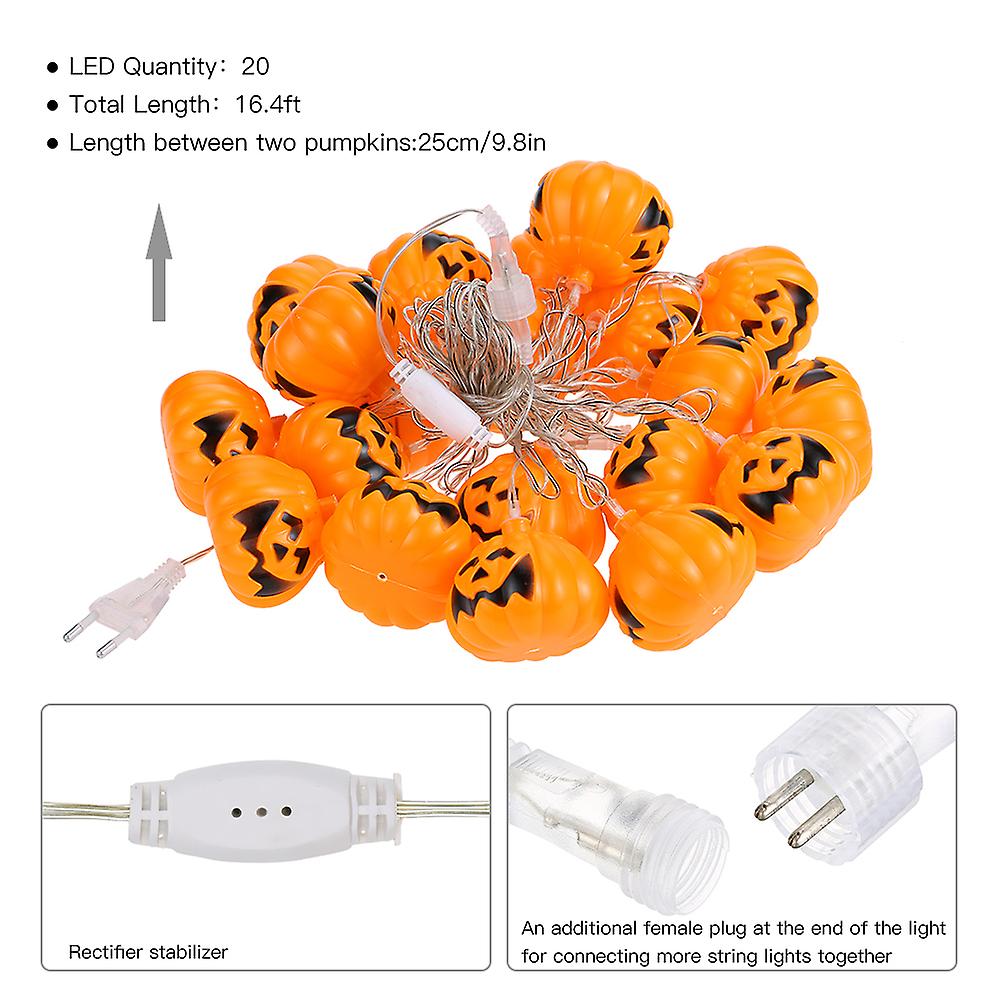 20leds 16.4ft Pumpkin String Light Lamp For Halloween Christmas Party Festival Decoration No.236664