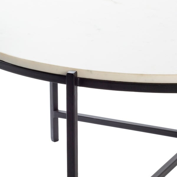 Tresana Marble and Matte Metal Modern Hand Crafted Center Table