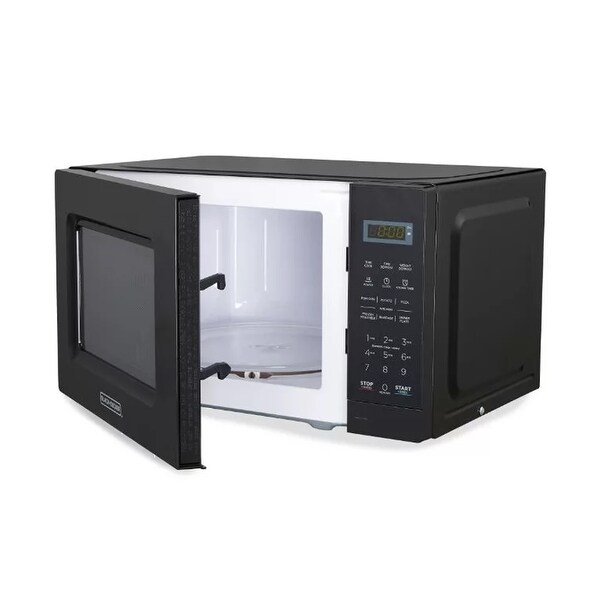 0.7 Cu Ft LED Digital Microwave Oven in Black with Child Safety Lock