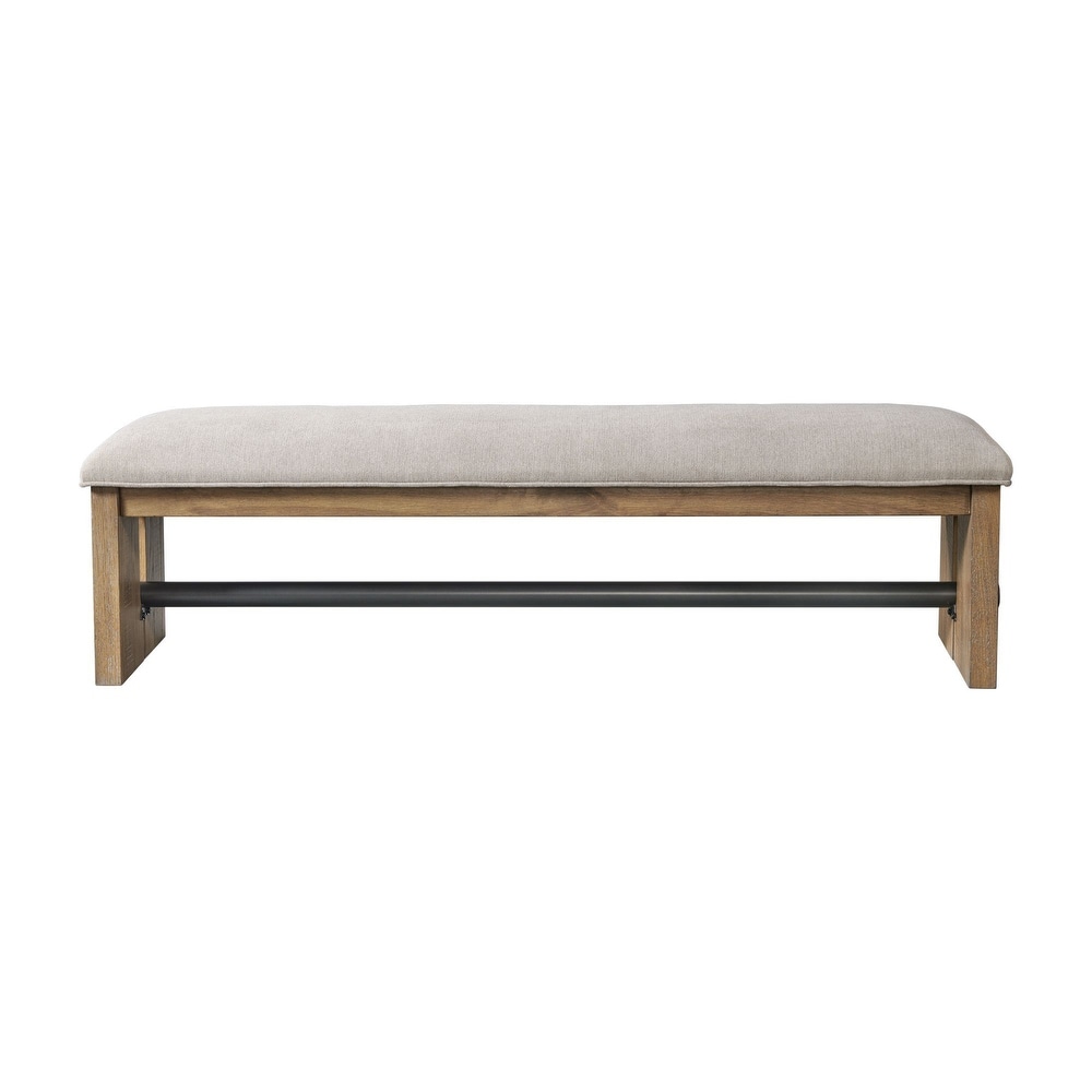 Landmark Backless Bench with 2 Legs  Weathered Oak