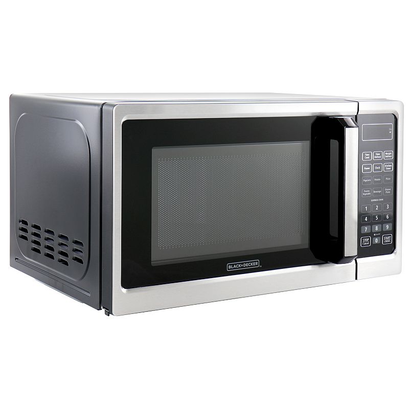 Black + Decker 0.9 Cu Ft 900W Digital Microwave Oven With Turntable in Stainless Steel