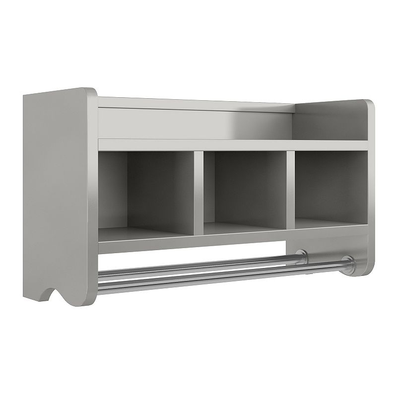 Bolton Bathroom Storage Cubby and Towel Bar Wall Shelf