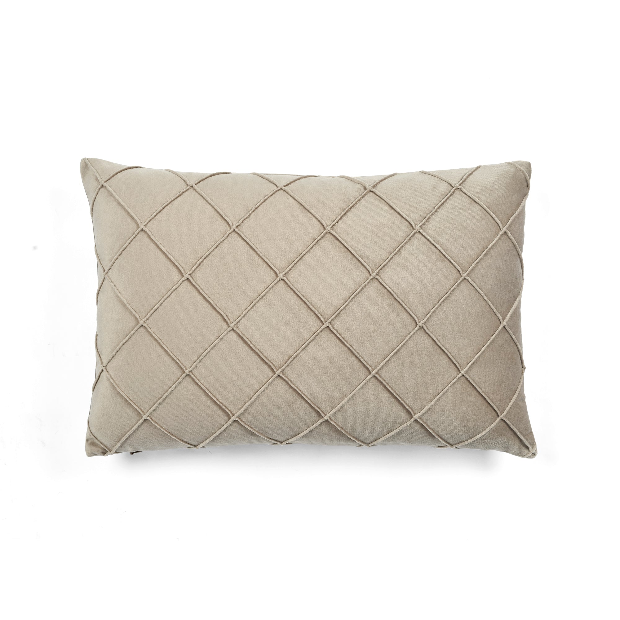 Velvet Diamond Pintuck Decorative Pillow Cover