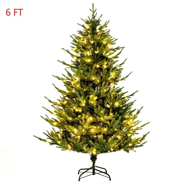 6/7 FT PreLit Artificial Christmas Tree Hinged w/ 280/380 LED Lights