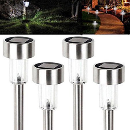 Zimtown 24pcs Lawn Lamps Solar Outdoor LED Light, Stainless Steel Path Walkway Lights for Landscape, Patio Pathways