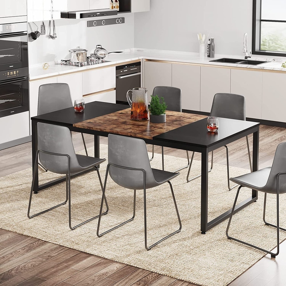 71 Inch Modern Rectangular Dining Table for 6 Person