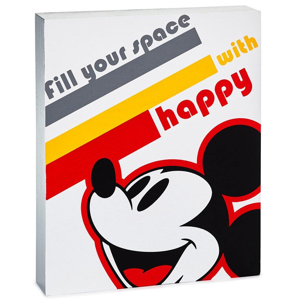 Hallmark  Disney Mickey Mouse Happy Space Wood Quote Sign, 9x11