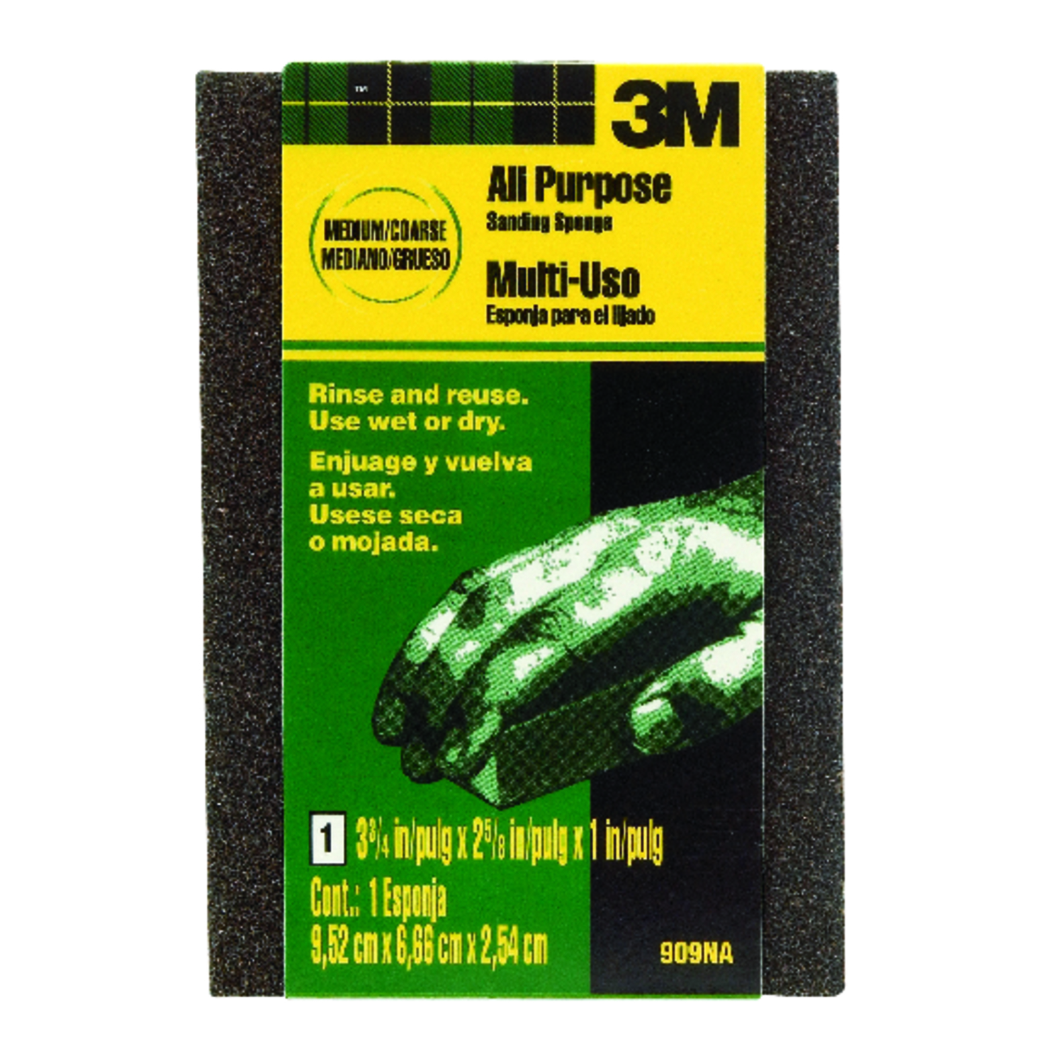 3M 38049 in. L X 39483 in. W X 1 in. Coarse/Medium Wet/Dry Sanding Sponge