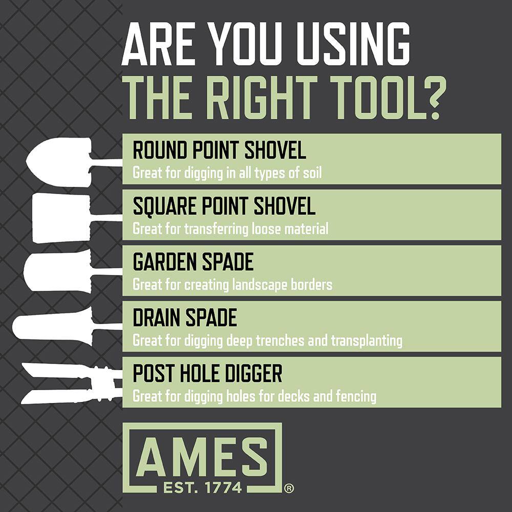 Ames 16 in. D-Handle Drain Spade 2531700