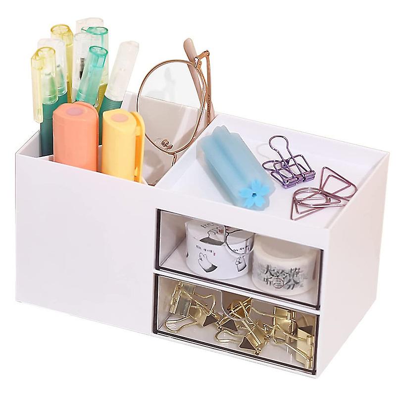 Plastic Desk Organizer Pen Holder and Makeup Organizer for Office School Home