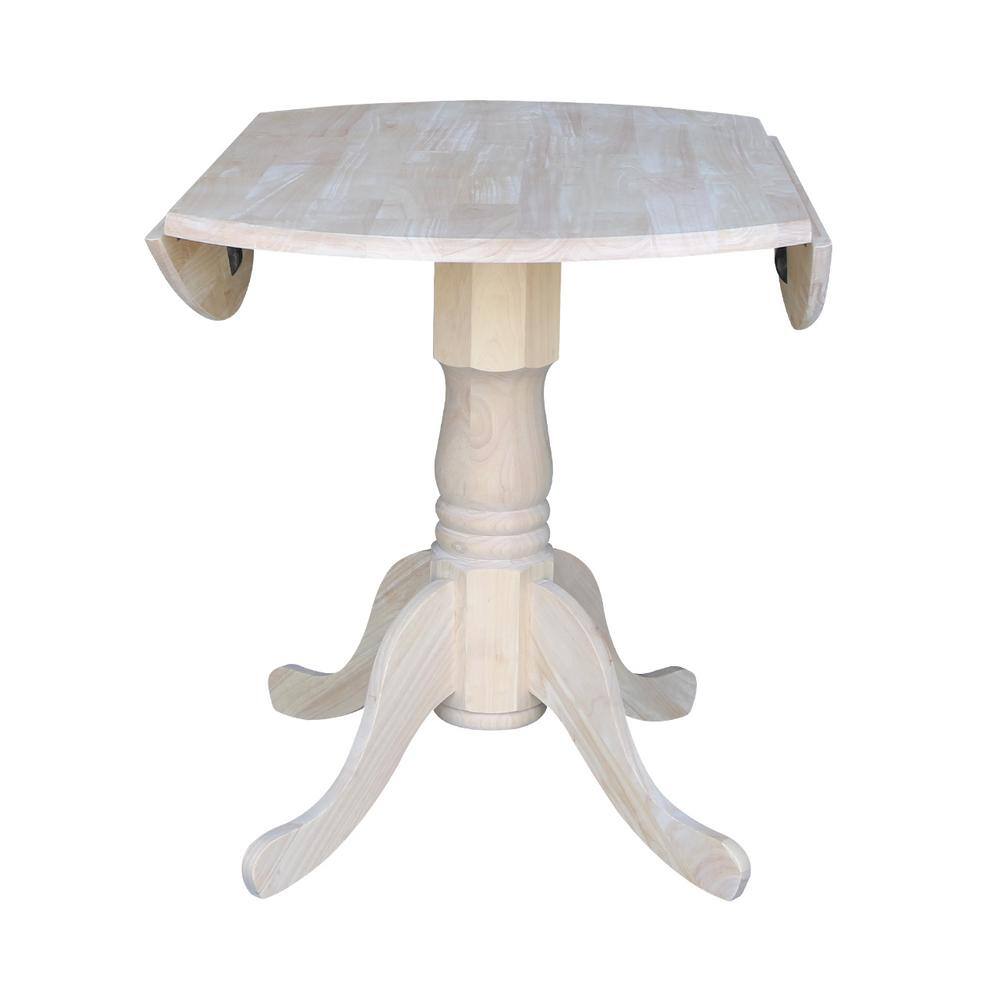 International Concepts Unfinished Dual Drop Leaf Dining Table T-36DP