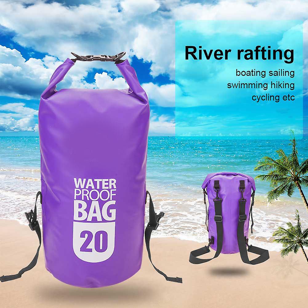 Naturehike Waterproof 20l Dry Backpack Bag Sack For Outdoor Kayaking Rafting Camping(purple)