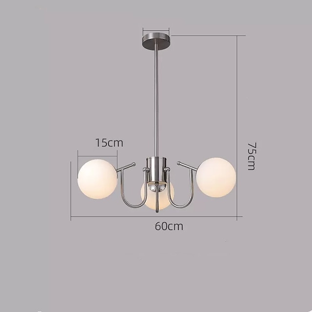 LED Pendant Light 3/5/6-Lights Chrome Globe Design Geometric Shapes Flush Mount Lights Metal Sputnik Linear Geometrical Painted Finishes Contemporary Chandeliers LED Light Source Included 110-240V