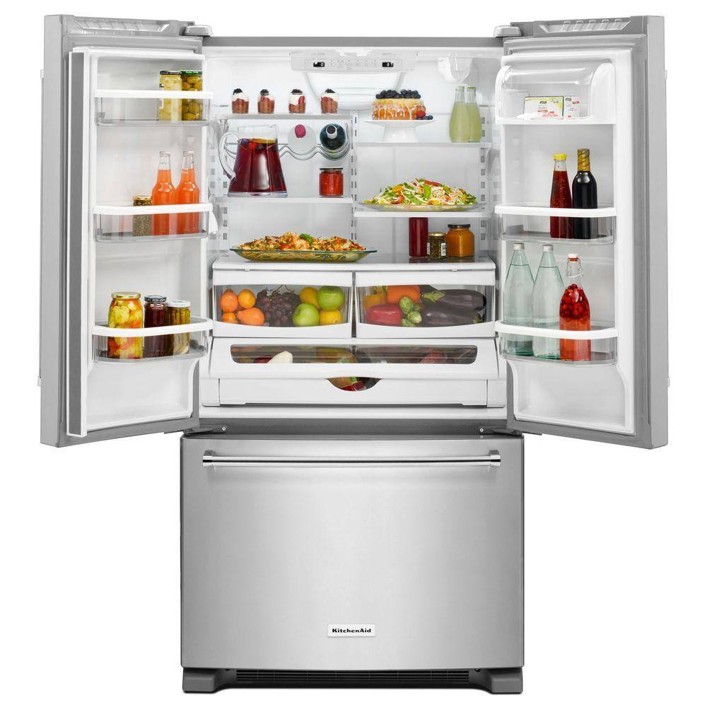 KitchenAid 20 cu. ft. French Door Refrigerator in Stainless Steel Counter Depth KRFC300ESS