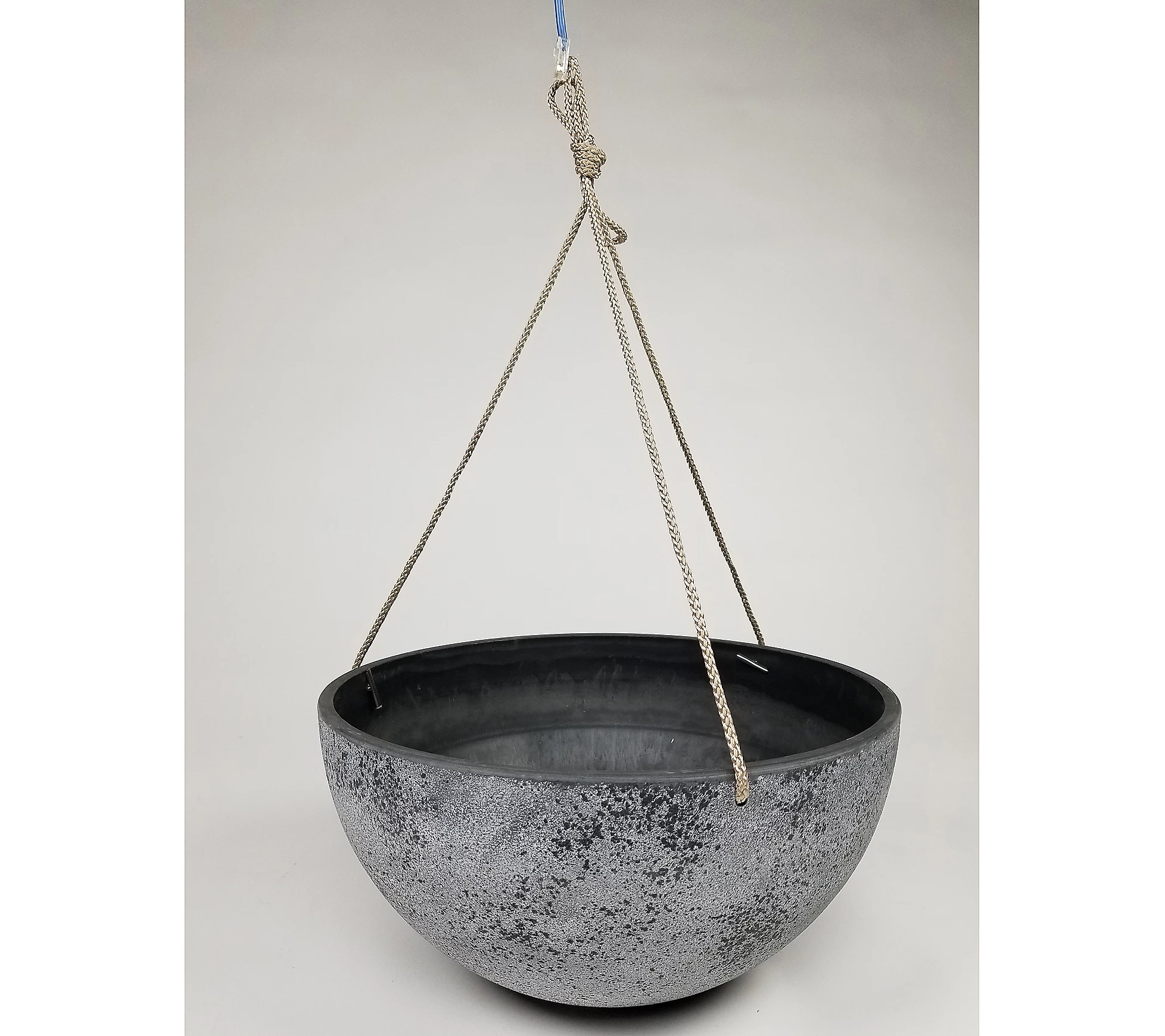 Hanging Planter Medium Round， Speckled Gray