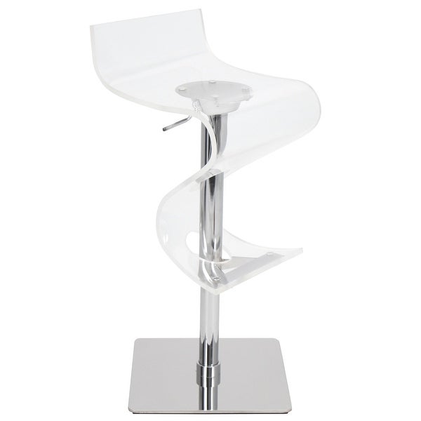 Viva Clear Acrylic Adjustable Height Bar Stool