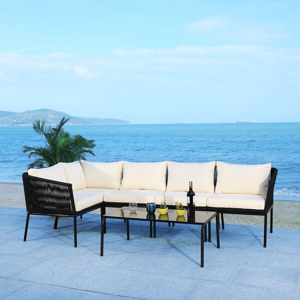 SAFAVIEH Remsin Rope Outdoor Sectional Living Set