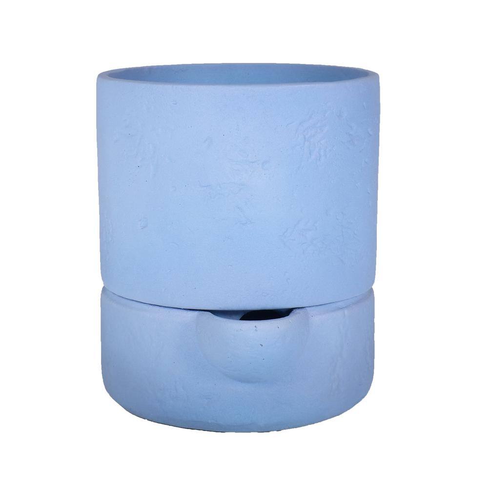 MPG 6 in. Dia x 7 in. H Cylinder Composite Self Watering Pot in Blue PC2076BLU