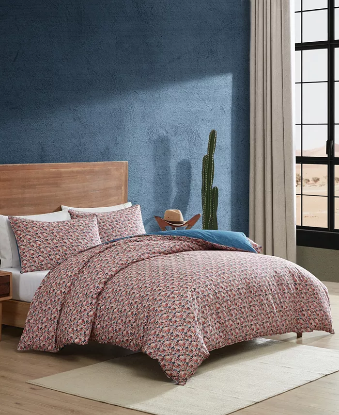 Wrangler Prairie Floral Cotton Reversible 2 Piece Duvet Cover Set， Twin