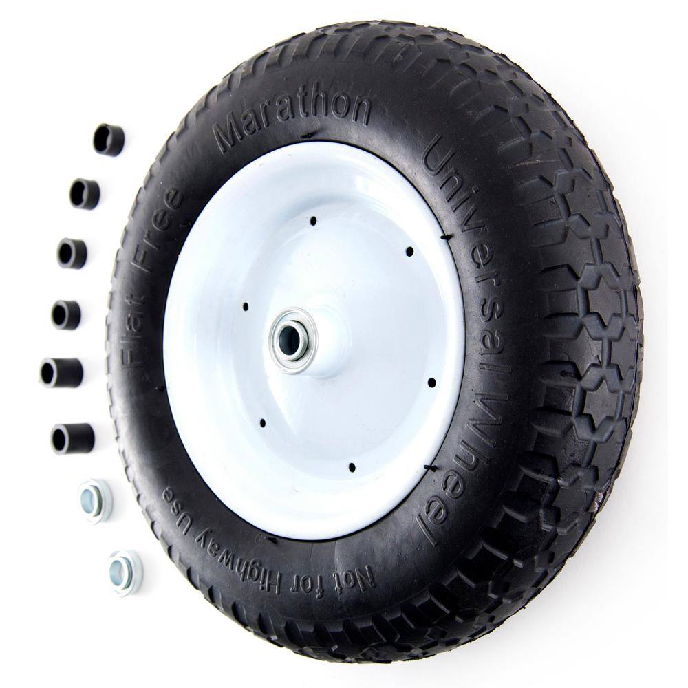 Marathon 14.5 in. Flat Free Universal Wheelbarrow Wheel 00270