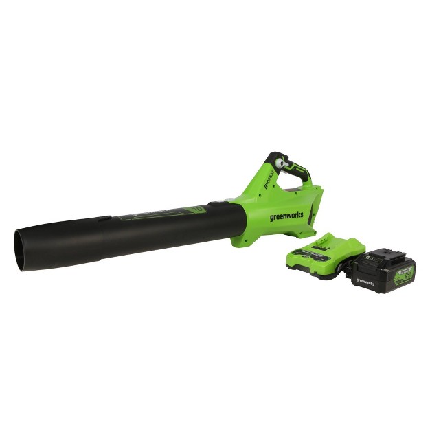 Greenworks Powerall 24v 2ah Cordless 450cfm 110mph Brushless Axial Leaf Blower Kit With Battery And Charger Included