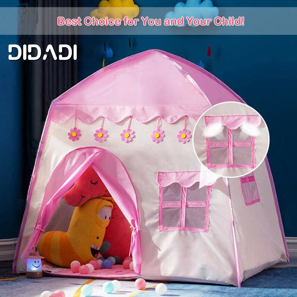 Princess Castle Tent for Kid Girls DIDADI-Kids Durable Pink Playhouse Tents Indoor andOutdoor Large Children Play Room for Imaginative Games Toys for Child Birthday Gifts for Girls