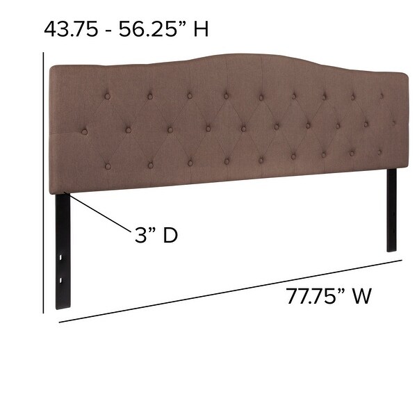 Arched Button Tufted Upholstered Headboard - - 26960288