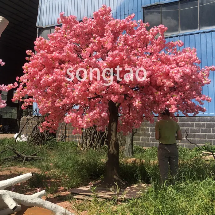 songtao Cherry Blossom Plants Trees Indoor Flower 3m Wedding Home Decoration Simulation Flower Tree