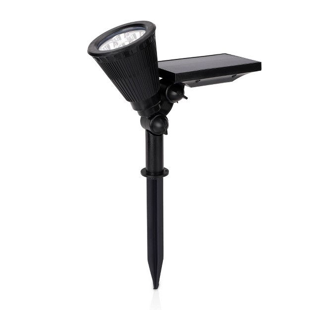 2pk Solar Outdoor Spotlights Black Techko Maid