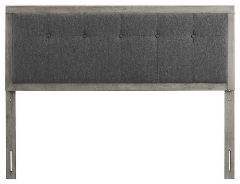 Modway Draper Tufted Full Fabric and Wood Headboard in Gray/Charcoal   Transitional   Headboards   by Homesquare  Houzz