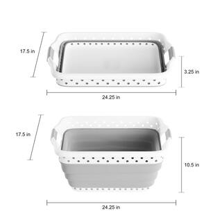 Gray Collapsible Plastic Multiuse Pop-Up Hamper with Handles Folds Down for Space-Saving Storage 502400REZ