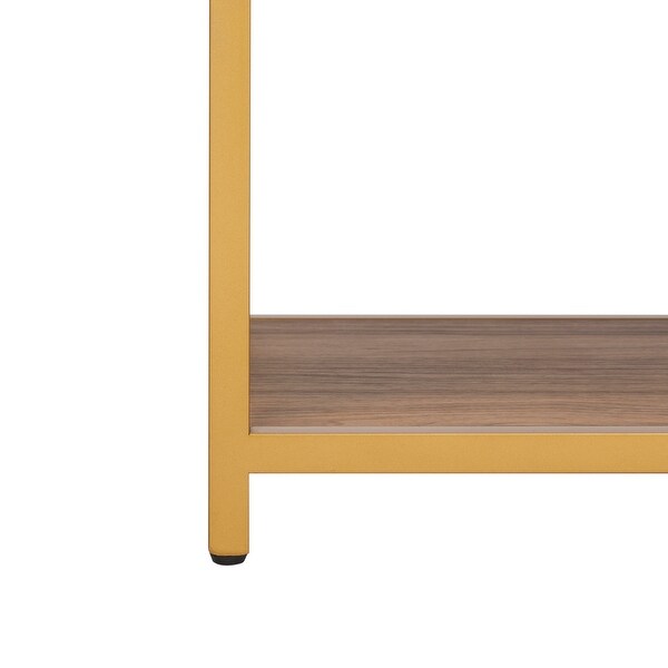 SAFAVIEH Reese Geometric Console Table -Walnut/Gold - 42