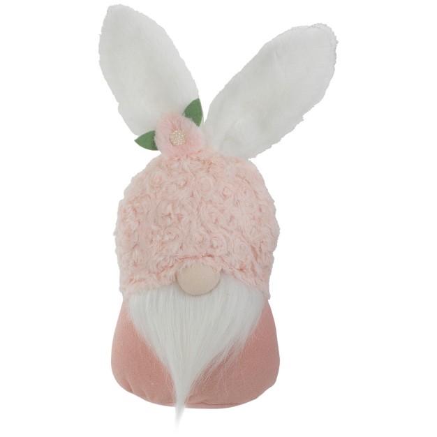 Pink And White Easter And Spring Gnome Head With Bunny Ears