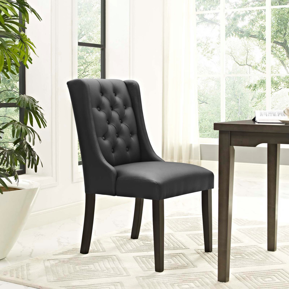 Baronet Faux Leather Dining Chair   Transitional   Dining Chairs   by Simple Relax  Houzz