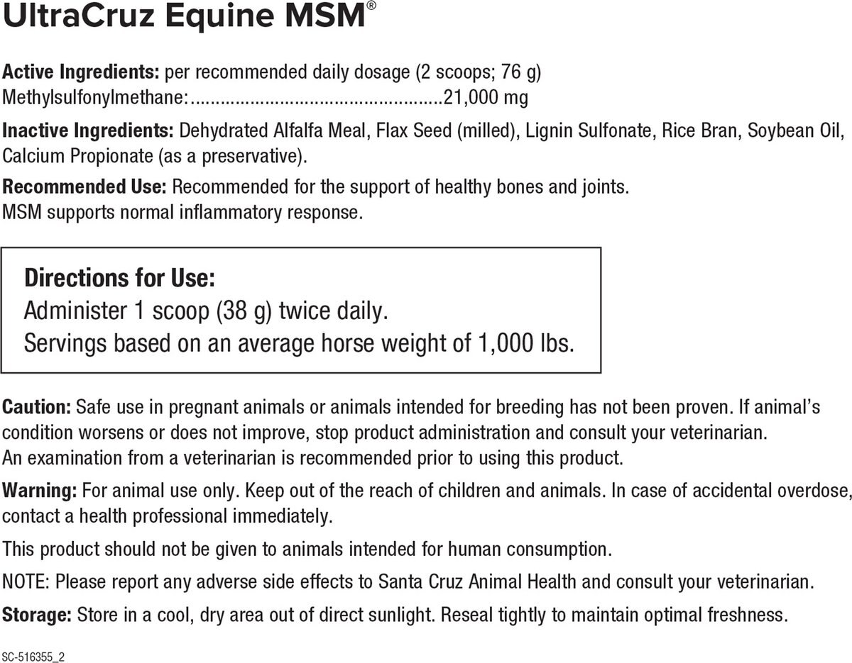 UltraCruz MSM Joint Support Pellets Horse Supplement