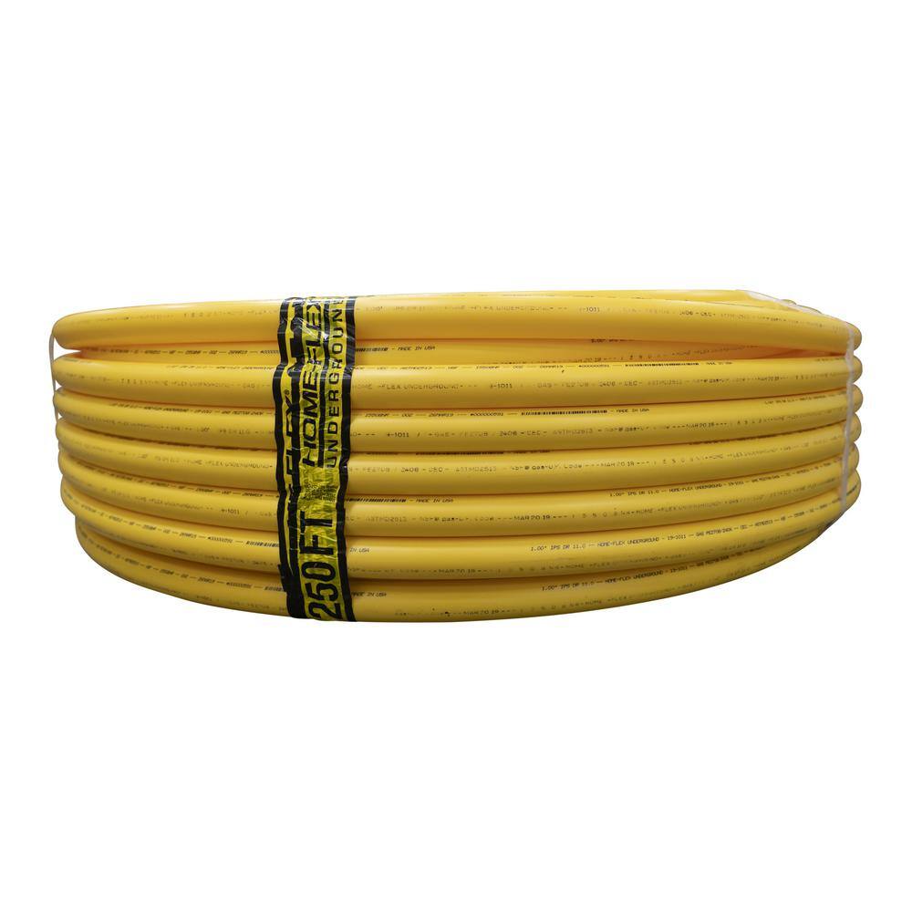 HOME-FLEX 1 in. IPS x 250 ft. DR 11 Underground Yellow Polyethylene Gas Pipe 19-1011250