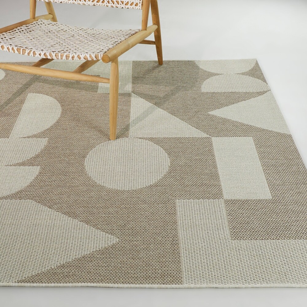 Gideon Mid century Modern Abstract Geometric Indoor/ Outdoor Area Rug