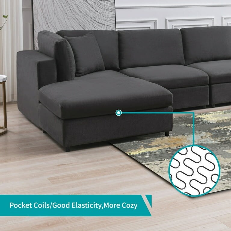 Mixoy Modern Convertible Sectional Sofa L/U Shaped Corner Sleeper Sofa Couch Modular Sectional Couches